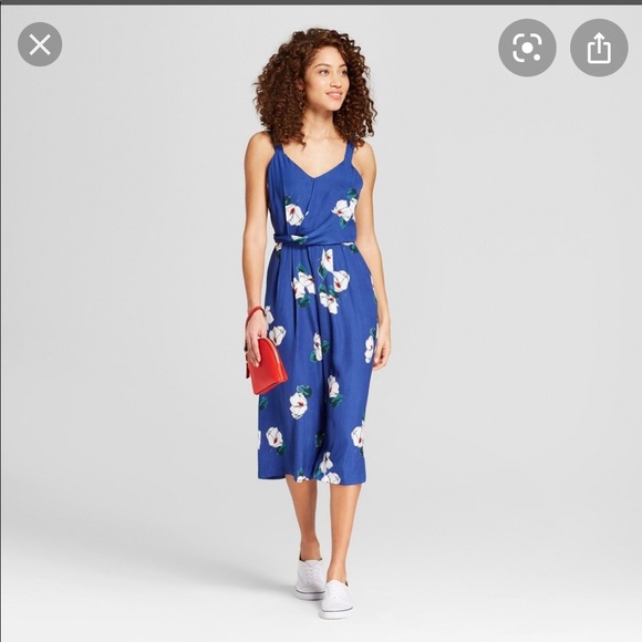 Front Twist Floral Jumpsuit - Picture 1 of 7